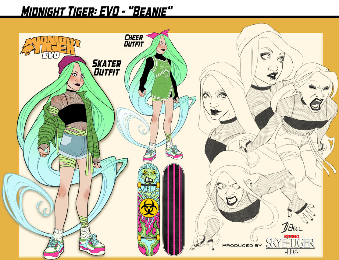 Official character concept art of "Beanie" for Midnight Tiger: Evo
